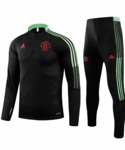 21-22 Man U Black And Green Tracksuit