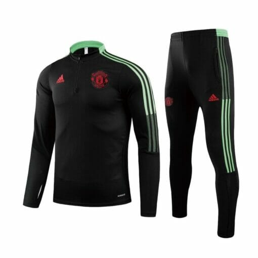 21-22 Man U Black And Green Tracksuit