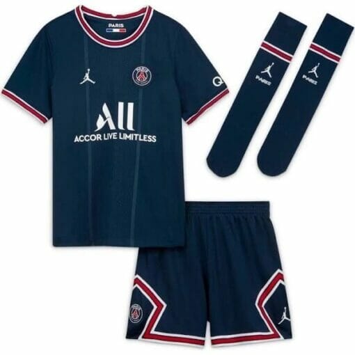 21-22 PSG Home Kids Kit White Custom Name and Number Jersey