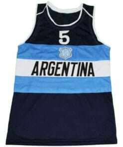 Manu Ginobili #5 Argentina Basketball Jersey Navy Blue