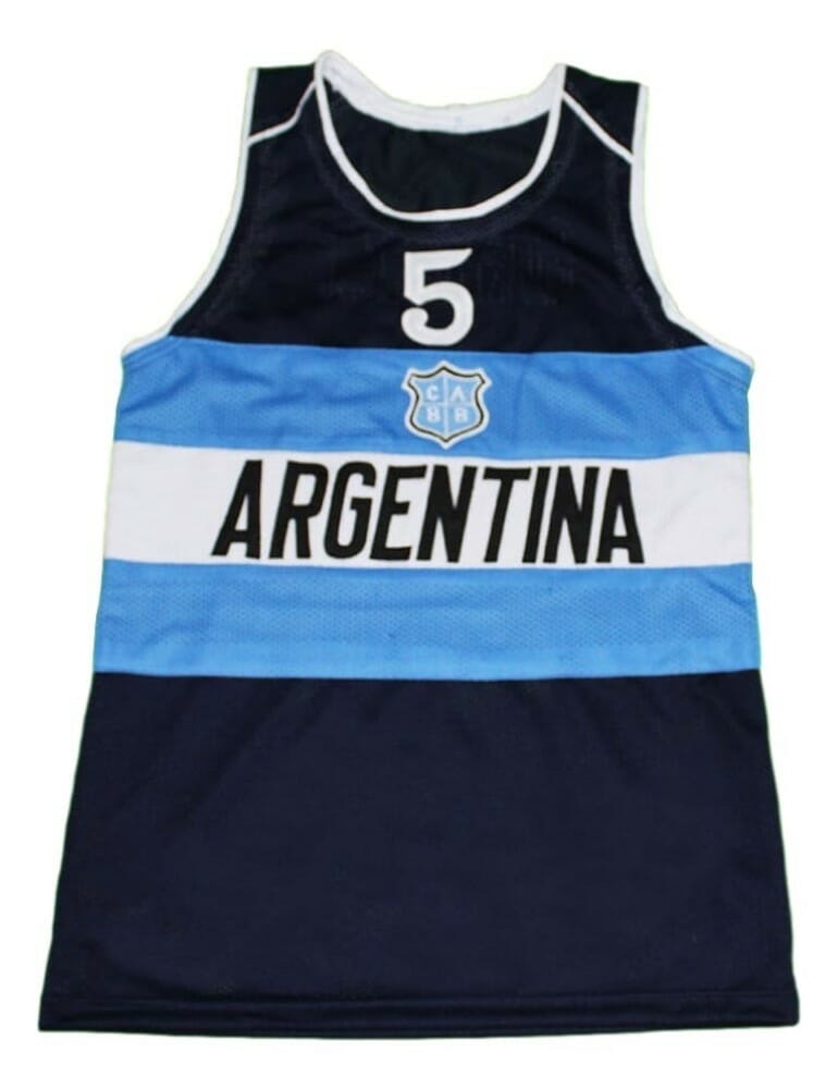 Manu Ginobili #5 Argentina Basketball Jersey Navy Blue 2 Manu Ginobili #5 Argentina Basketball Jersey Navy Blue