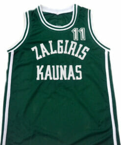 Arvydas Sabonis #11 Zalgiris Kaunas Lithuania Basketball Jersey Green