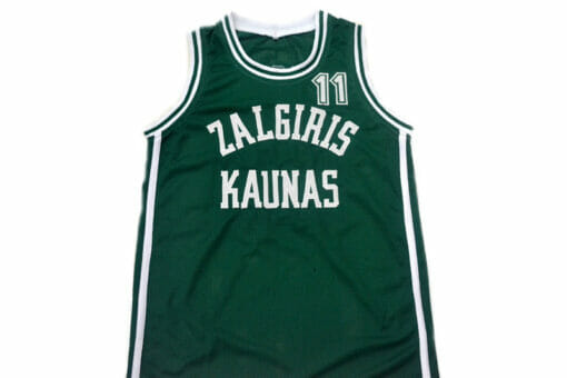 Arvydas Sabonis #11 Zalgiris Kaunas Lithuania Basketball Jersey Green