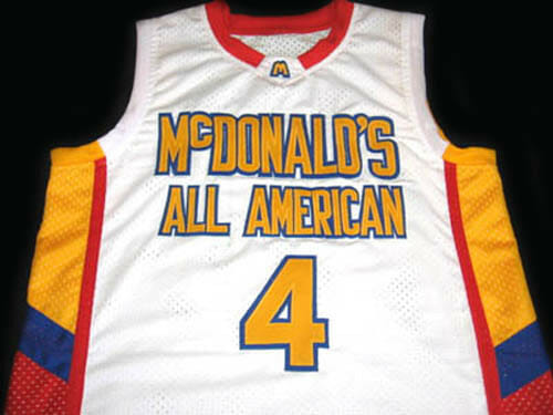 Jonny Flynn #4 McDonalds All American Basketball Jersey White 2 Jonny Flynn #4 McDonalds All American Basketball Jersey White