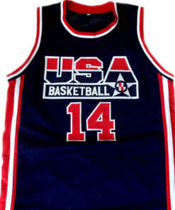 Alonzo Mourning #14 Team USA Basketball Jersey Navy Blue