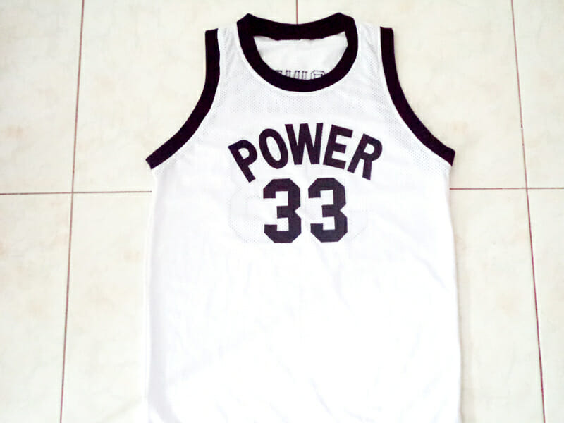 Alcindor #33 Power High School Abdul Jabbar Basketball Jersey White 2 Alcindor #33 Power High School Abdul Jabbar Basketball Jersey White