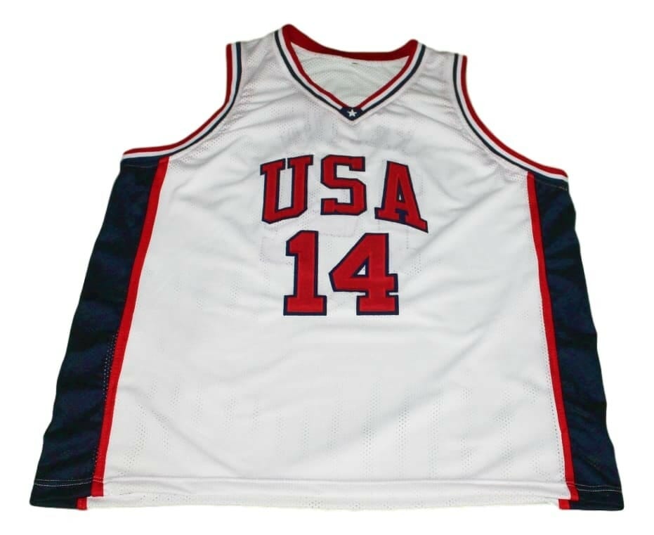 Gary Payton #14 Team USA Basketball Jersey White 2 Gary Payton #14 Team USA Basketball Jersey White