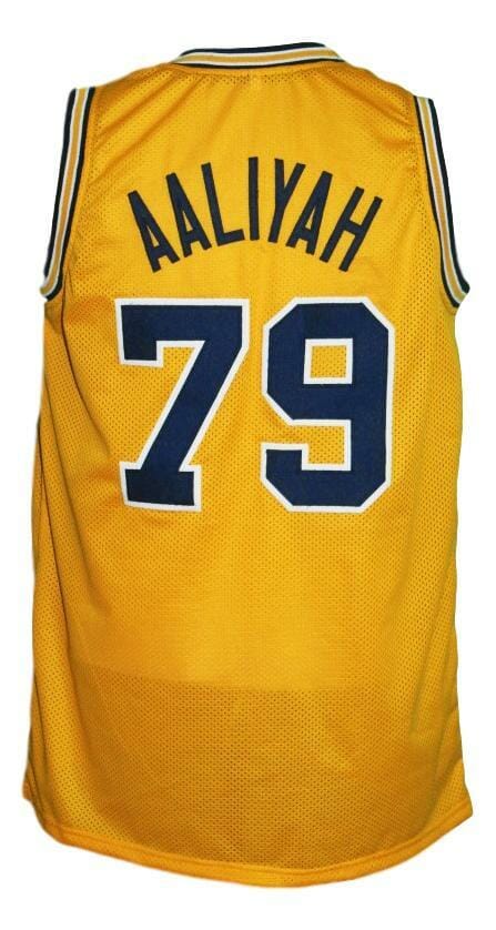 Aaliyah #79 Custom College Basketball Jersey New Sewn Yellow 1 Aaliyah #79 Custom College Basketball Jersey New Sewn Yellow