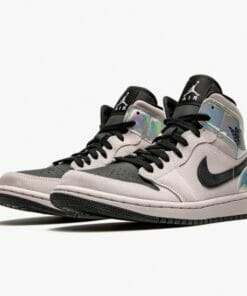Air Jordan 1 Mid Dirty Powder Iridescent Barely RoseBlackMulti BQ6472 602 MensWomens AJ1 Jordan Sneakers 2 550x550 1