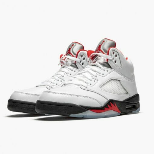 Air Jordan 5 Retro Fire Red Silver Tongue - Image 5