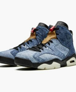 Air Jordan 6 Retro Washed Denim Unisex Basketball Shoes 384664 060 Black SailVarsity Red AJ6 Black Jordan Sneakers 2 1000x1000 1