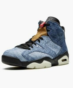 Air Jordan 6 Retro Washed Denim Unisex Basketball Shoes 384664 060 Black SailVarsity Red AJ6 Black Jordan Sneakers 4 1000x1000 1