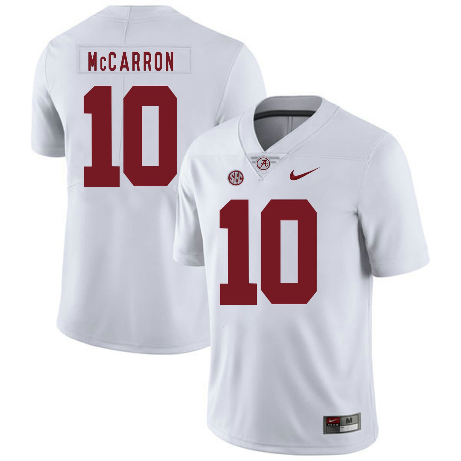 Alabama Crimson Tide #10 A.J McCarron College Football Jersey White 1 Alabama Crimson Tide #10 A.J McCarron College Football Jersey White