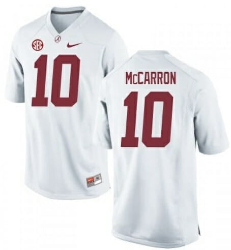 Alabama Crimson Tide #10 AJ McCarron NCAA Football Jersey White 1 Alabama Crimson Tide #10 AJ McCarron NCAA Football Jersey White