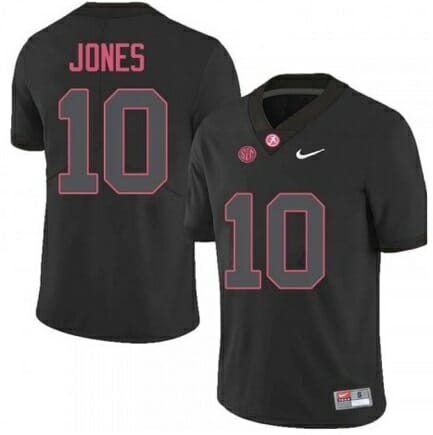 Alabama Crimson Tide #10 Mac Jones Football Black Jersey 1 Alabama Crimson Tide #10 Mac Jones Football Black Jersey