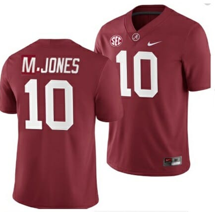 Alabama Crimson Tide #10 Mac Jones NCAA Football Jersey Red 1 Alabama Crimson Tide #10 Mac Jones NCAA Football Jersey Red