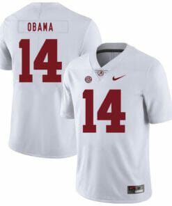Alabama Crimson Tide #14 Barack Obama College Football Jersey White