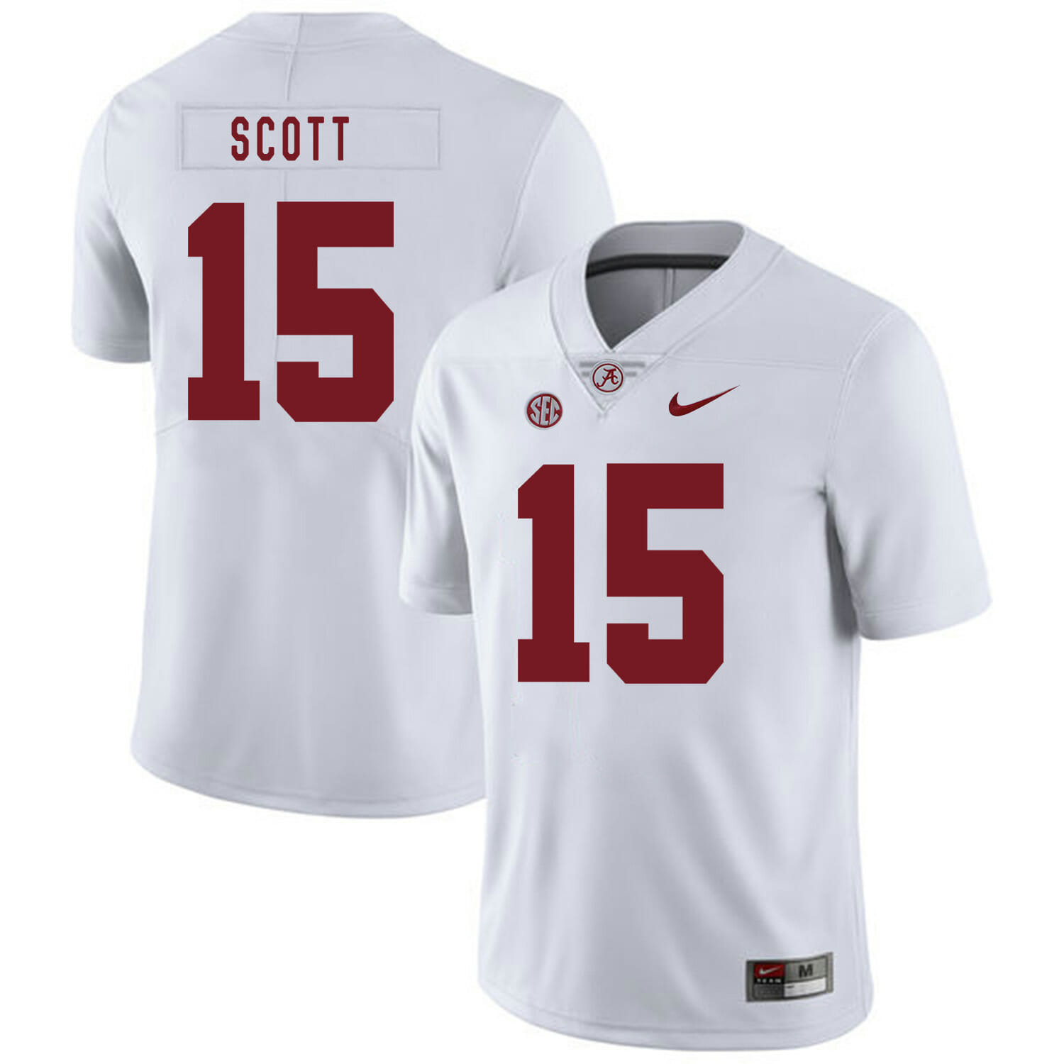 Alabama Crimson Tide #15 JK Scott College Football Jersey White 1 Alabama Crimson Tide #15 JK Scott College Football Jersey White