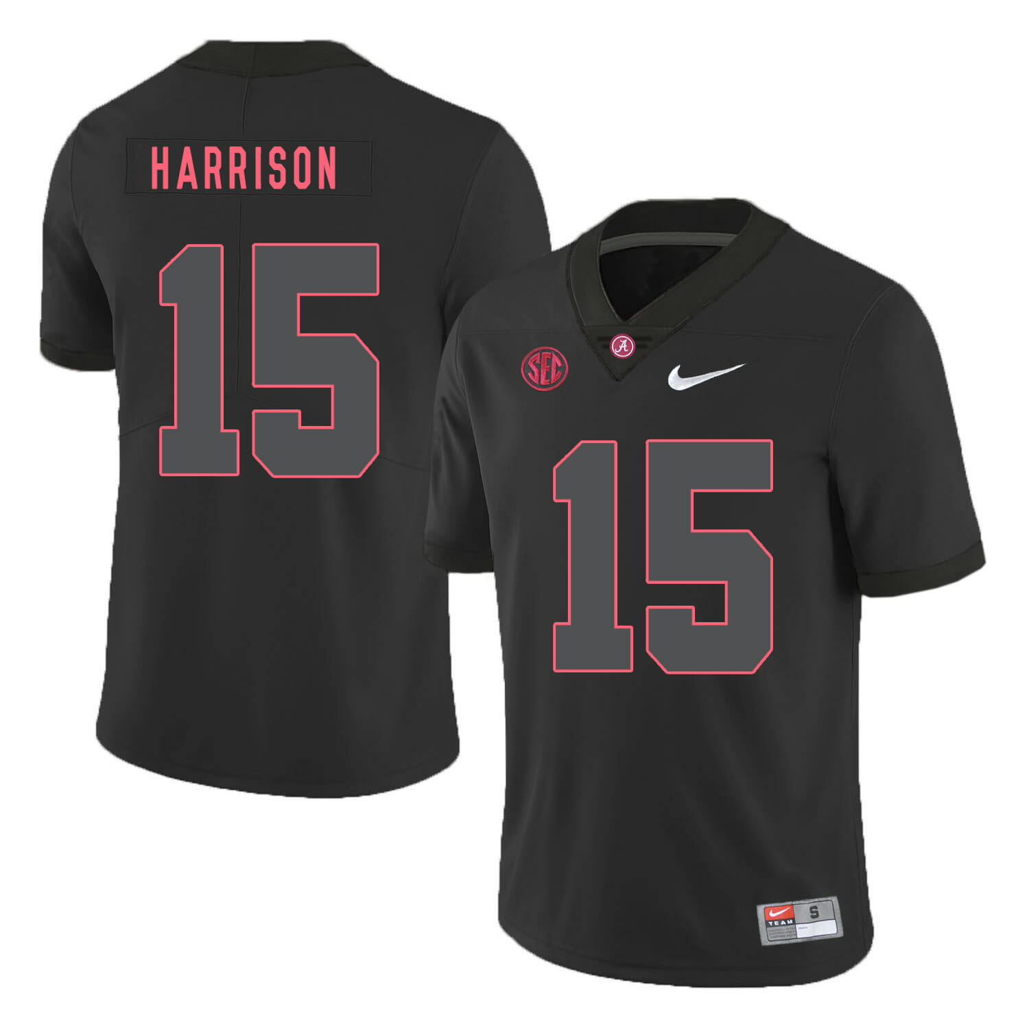 Alabama Crimson Tide #15 Ronnie Harrison College Football Jersey Black 1 Alabama Crimson Tide #15 Ronnie Harrison College Football Jersey Black