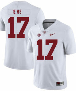 Alabama Crimson Tide #17 Cam Sims College Football Jersey White