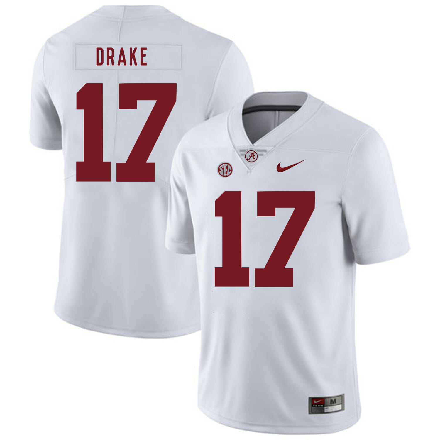 Alabama Crimson Tide #17 Kenyan Drake College Football Jersey White 1 Alabama Crimson Tide #17 Kenyan Drake College Football Jersey White
