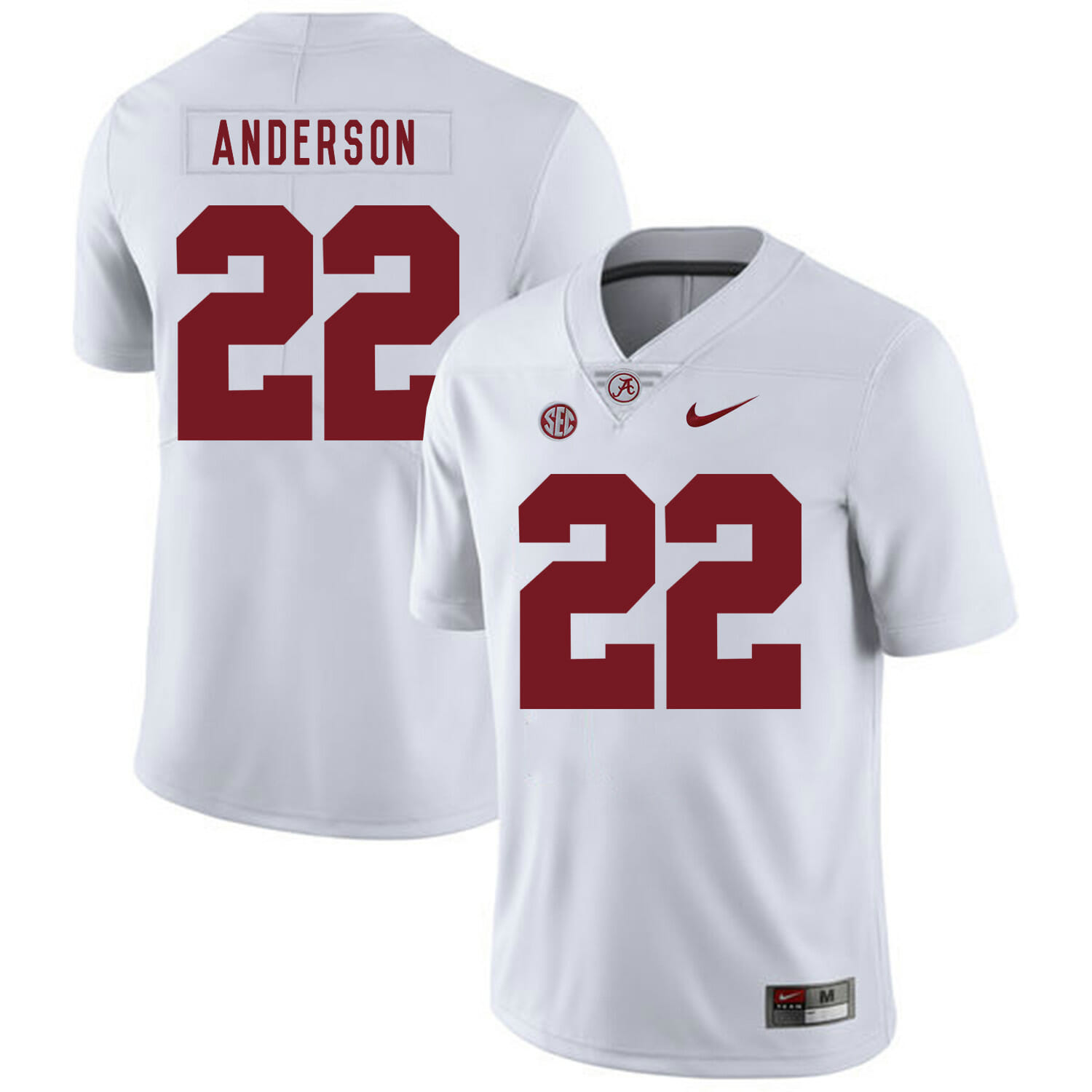 Alabama Crimson Tide #22 Ryan Anderson College Football Jersey White 1 Alabama Crimson Tide #22 Ryan Anderson College Football Jersey White