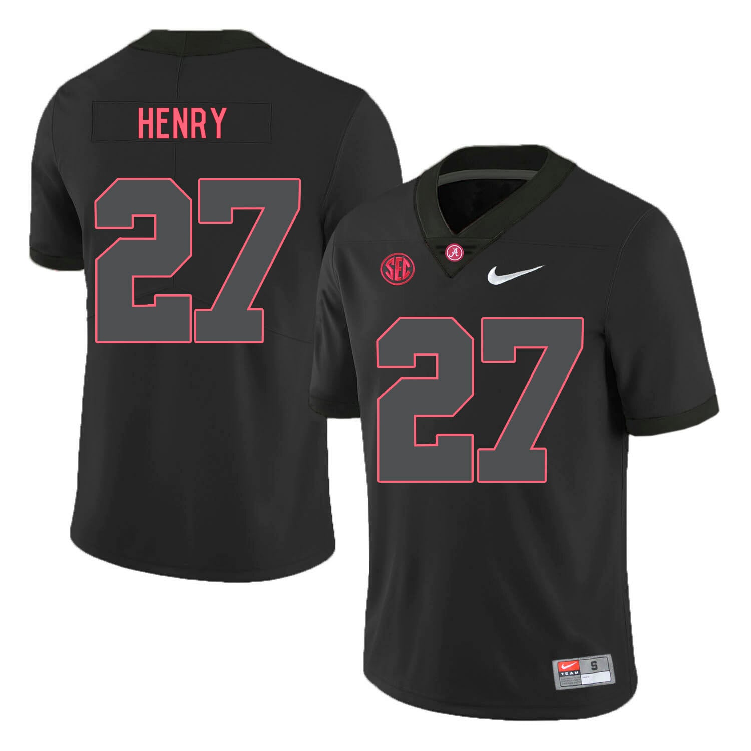 Alabama Crimson Tide #27 Derrick Henry College Football Jersey Black 1 Alabama Crimson Tide #27 Derrick Henry College Football Jersey Black