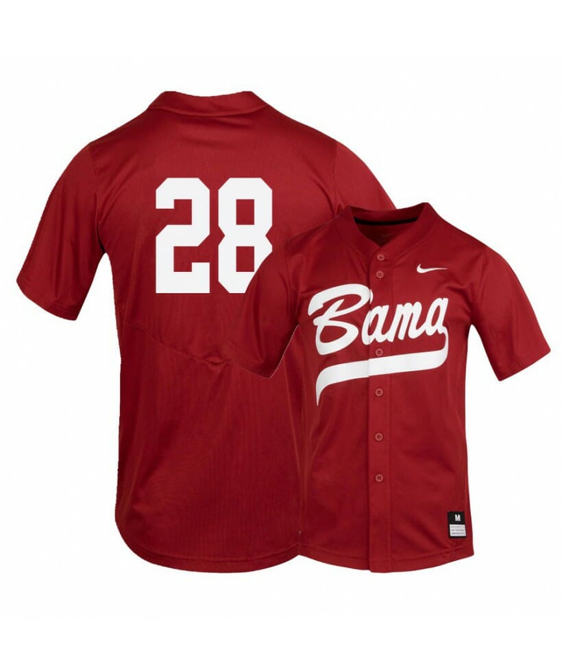 Alabama Crimson Tide 28 Gentry Tyler Red College Baseball Jersey 1 Alabama Crimson Tide 28 Gentry Tyler Red College Baseball Jersey
