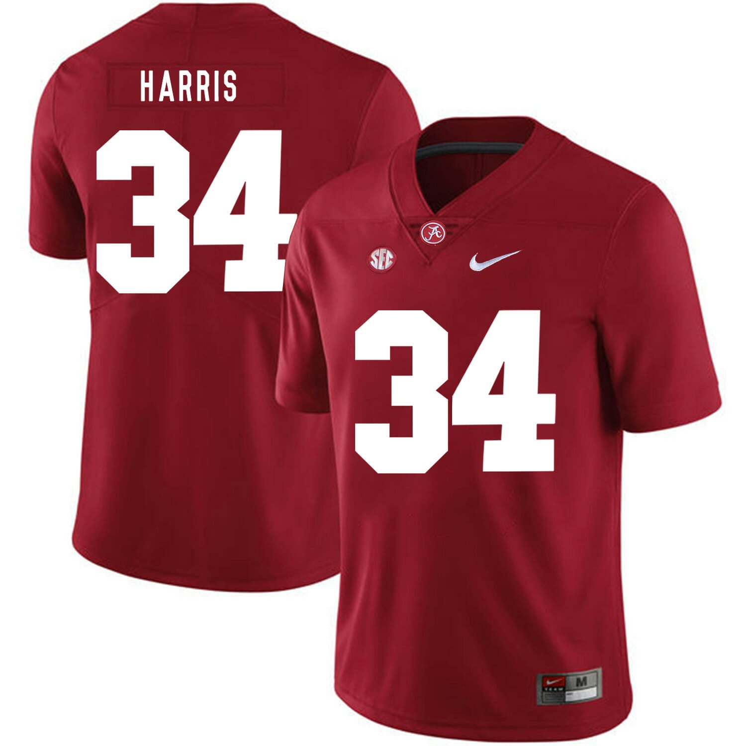 Alabama Crimson Tide #34 Damien Harris College Football Jersey Red 1 Alabama Crimson Tide #34 Damien Harris College Football Jersey Red