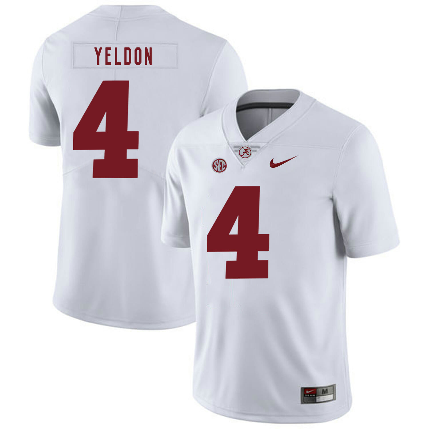 Alabama Crimson Tide #4 TJ Yeldon College Football Jersey White 1 Alabama Crimson Tide #4 TJ Yeldon College Football Jersey White