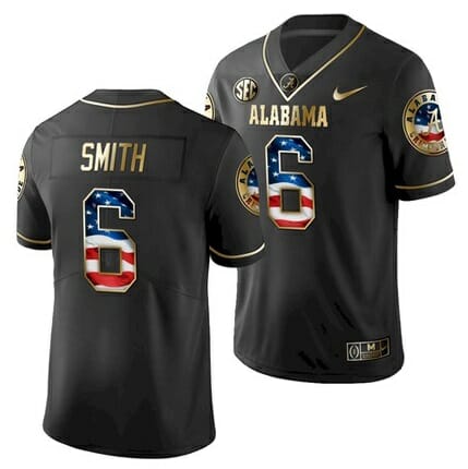 Alabama Crimson Tide #6 DeVonta Smith College Football Jersey Black 1 Alabama Crimson Tide #6 DeVonta Smith College Football Jersey Black