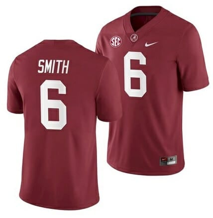 Alabama Crimson Tide #6 DeVonta Smith College NCAA Football Red Jersey 1 Alabama Crimson Tide #6 DeVonta Smith College NCAA Football Red Jersey