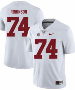 Alabama Crimson Tide #74 Cam Robinson College Football Jersey White