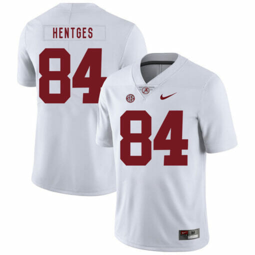 Alabama Crimson Tide #84 Hale Hentges College Football Jersey White