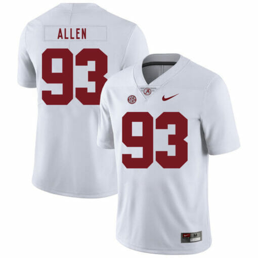 Alabama Crimson Tide #93 Jonathan Allen College Football Jersey White