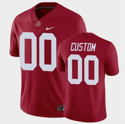 Alabama Custom Football Jersey Game Alumni Player Red 1 Alabama Custom Football Jersey Game Alumni Player Red
