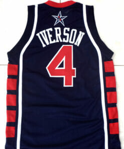 Allen Iverson #4 Team USA Basketball Jersey Navy Blue