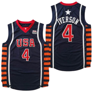 Allen Iverson #4 Team Usa 2004 Olympics Basketball Jersey 1 Allen Iverson #4 Team Usa 2004 Olympics Basketball Jersey