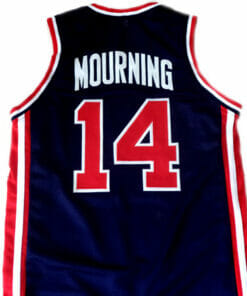 Alonzo Mourning #14 Team USA Basketball Jersey Navy Blue