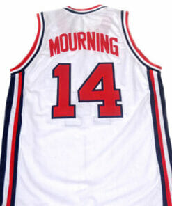 Alonzo Mourning #14 Team USA Basketball Jersey White