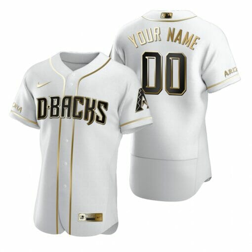 Arizona Diamondbacks Custom Name Number White Flex Baseball Golden Jersey