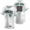 Arizona Diamondbacks Custom Name Number White Teal Flex Baseball Jersey