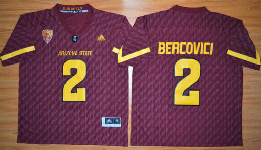 Arizona State Sun Devils #2 Mike Bercovici Football Jersey Maroon