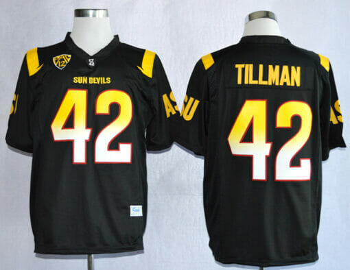 Arizona State Sun Devils #42 Pat Tillman NCAA Football Jersey Black With Patch