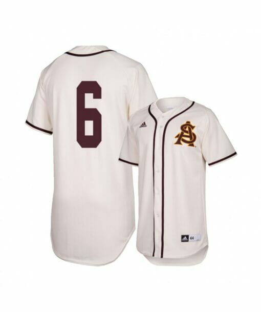 Arizona State Sun Devils 6 Drew Swift White Baseball Jersey
