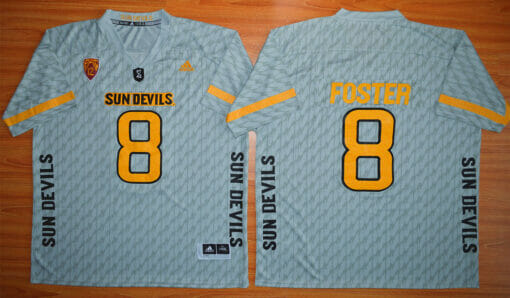 Arizona State Sun Devils #8 D.J. Foster NCAA Football Jersey Grey