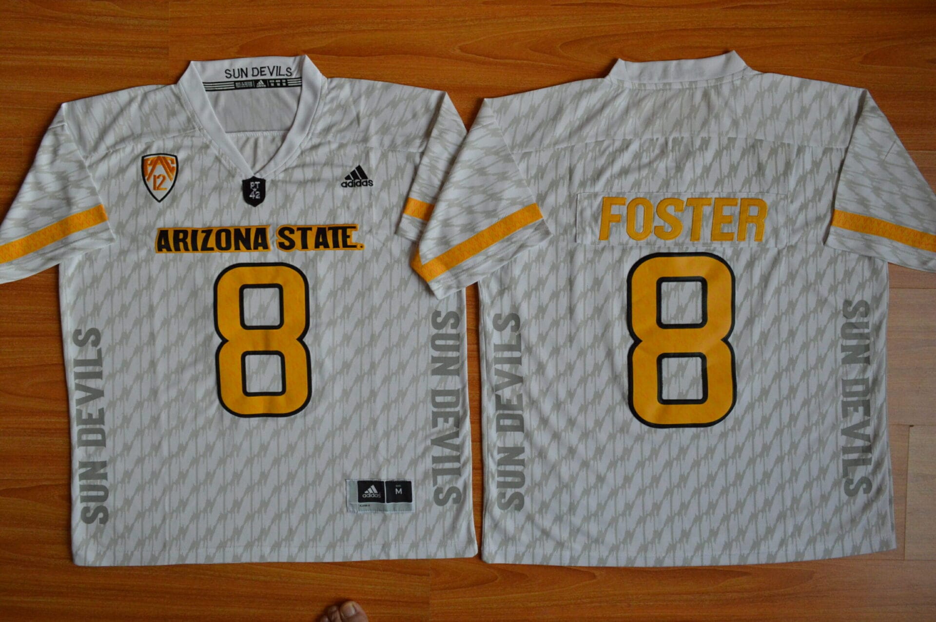 Arizona State Sun Devils #8 D.J. Foster NCAA Football Jersey White 1 Arizona State Sun Devils #8 D.J. Foster NCAA Football Jersey White