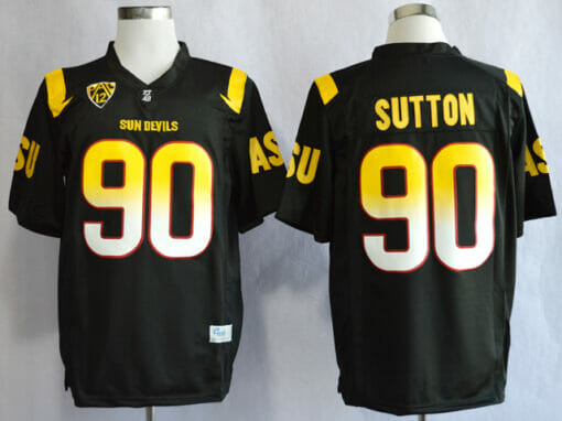 Arizona State Sun Devils #90 Will Sutton NCAA Football Jersey Black With Patch
