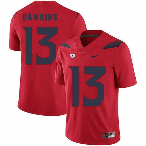 Arizona Wildcats #13 Brandon Dawkins NCAA College Football Jersey Red
