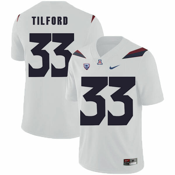 Arizona Wildcats #33 Nathan Tilford NCAA College Football Jersey White 1 Arizona Wildcats #33 Nathan Tilford NCAA College Football Jersey White